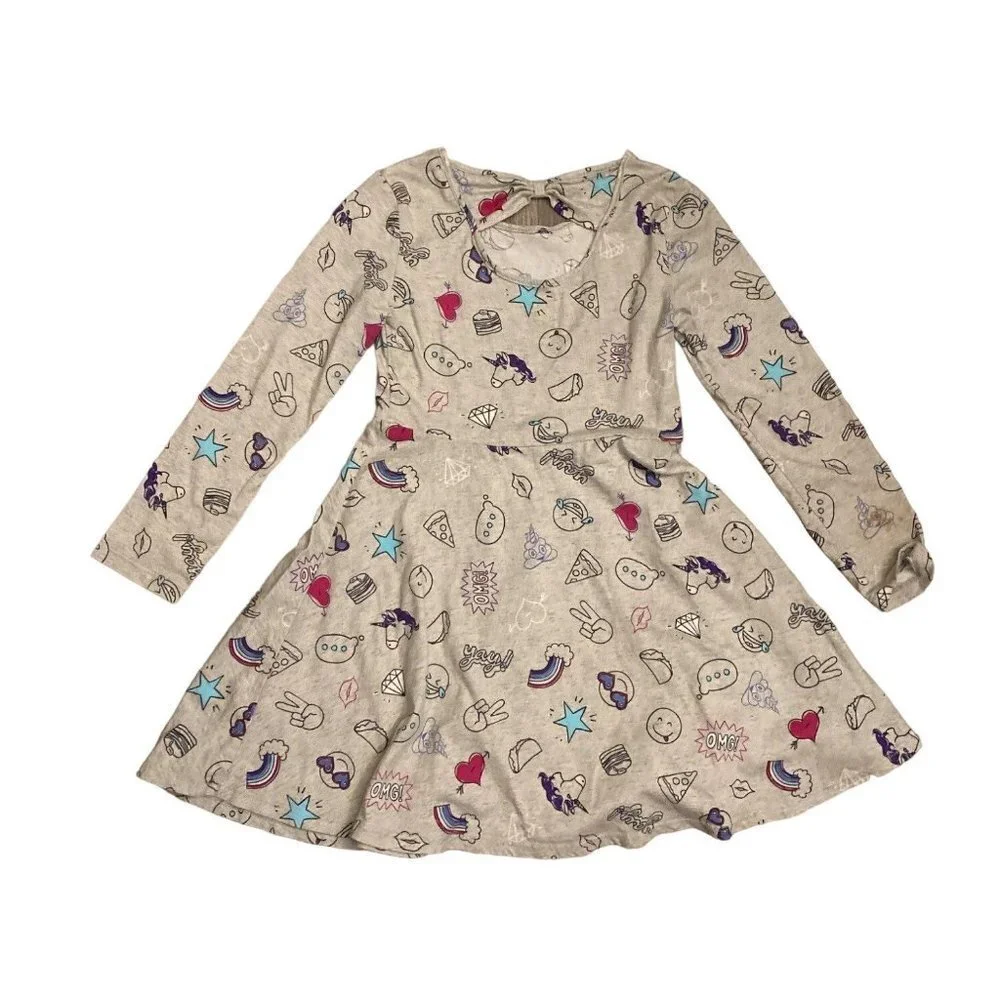 Children's Place Doodles emoji‎ long sleeves dress Girls size 5/6